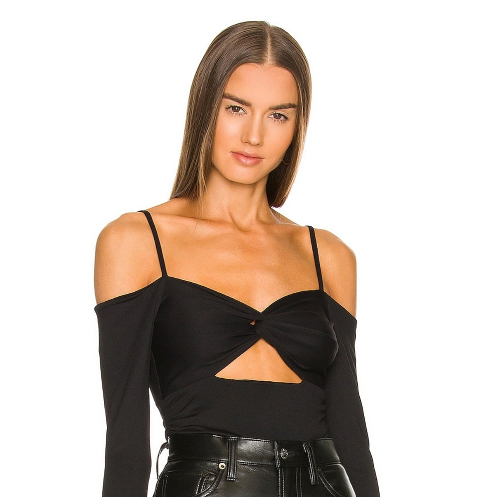 Revolve Susana Monaco Black Off Shoulder Top XS